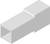 A grey, rectangular 3D structure with a hollow, square end and a smaller, rectangular protrusion on the top surface.