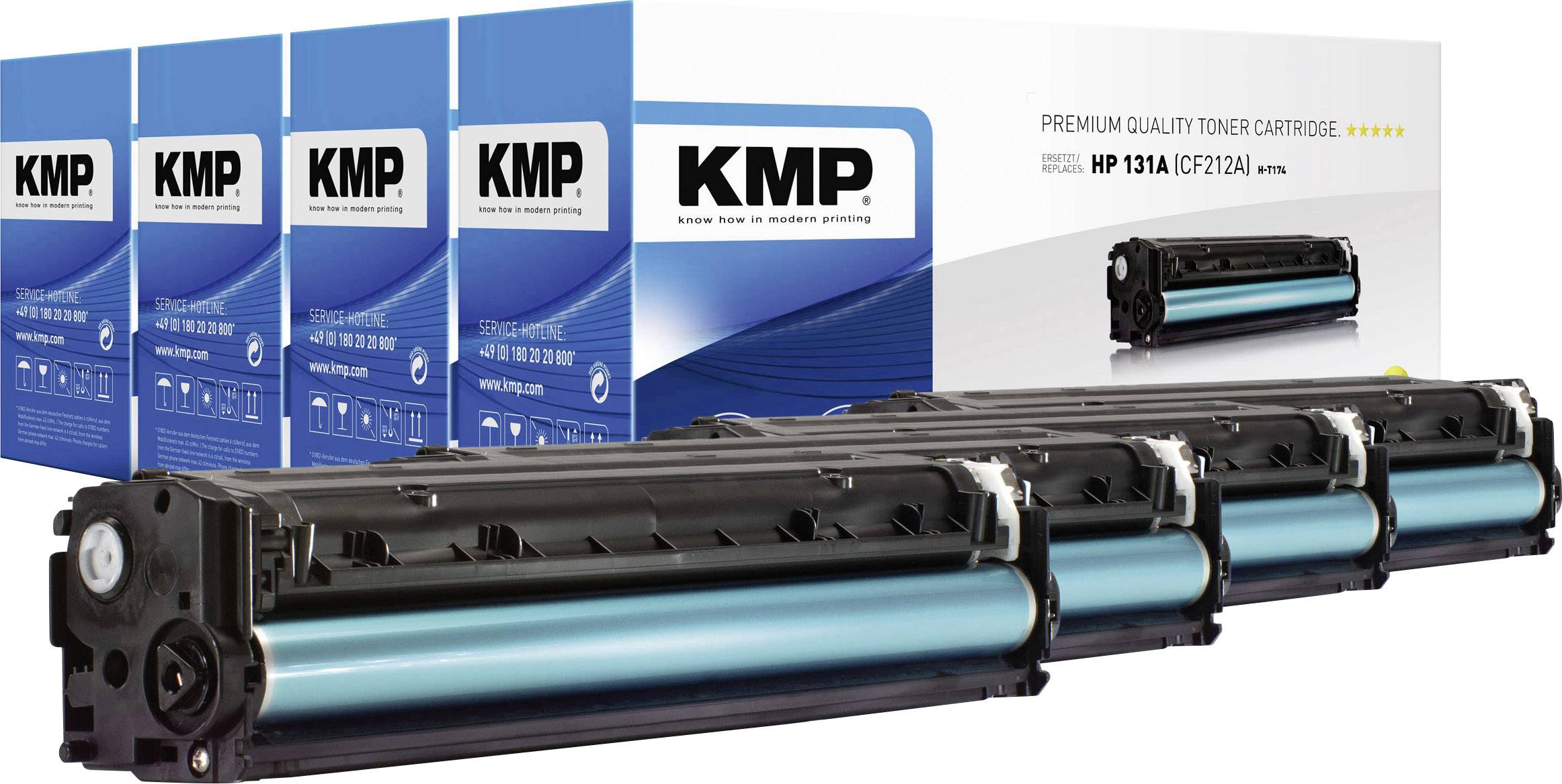 KMP H-T171V Toner cartridge Set replaced HP 131A, 131X, CF210A, CF210X, CF211A, CF212A, CF213A Black, Cyan, Magenta, Yellow 2400 Sides Compatible Toner