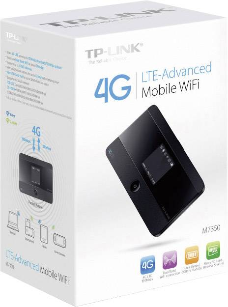 Маршрутизатор беспроводной tp-link m7350, 3g/4g, wi-fi 802.11, 50/150mbit/s, sim, micro sd, черн (6935364071745)