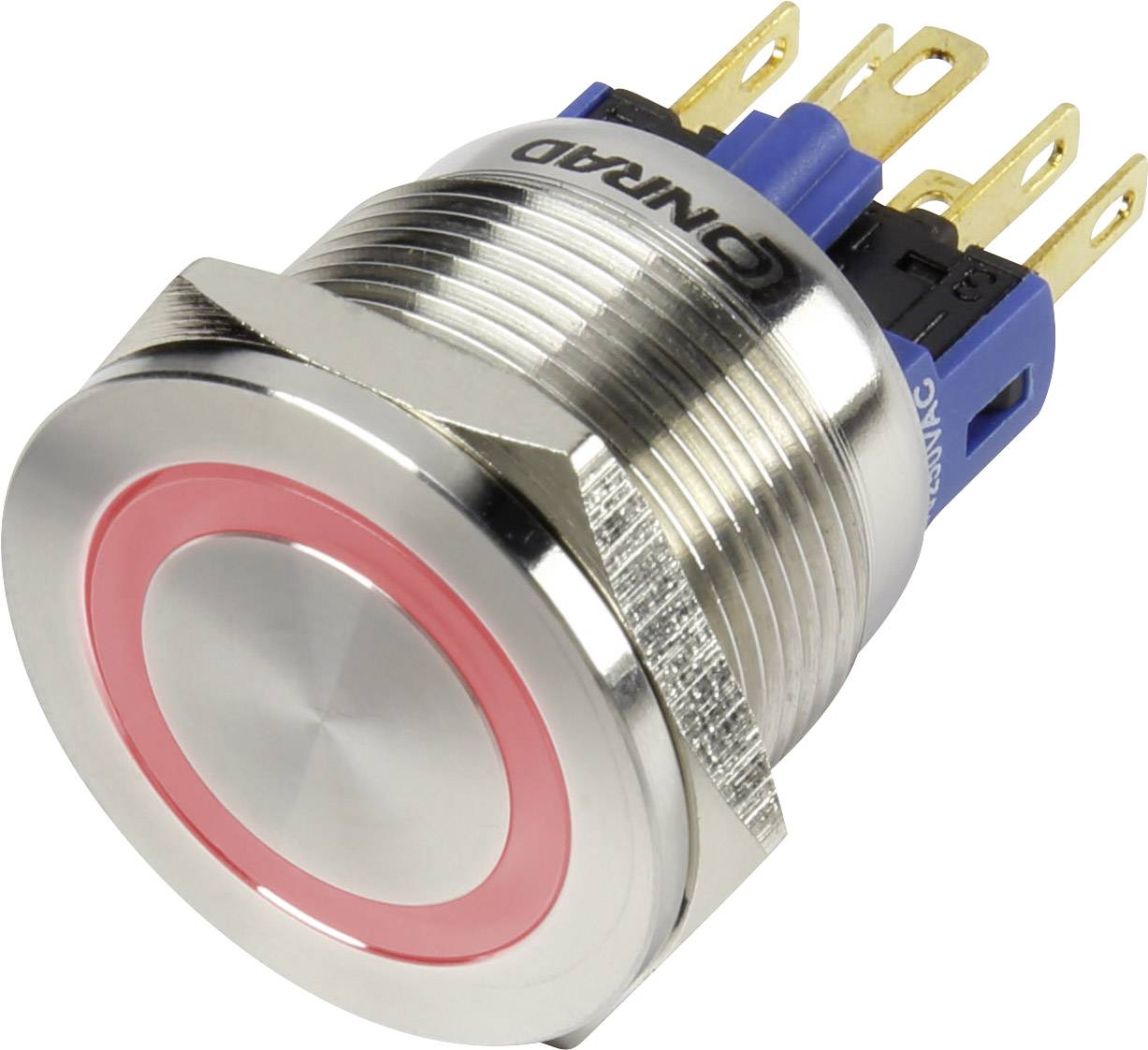TRU COMPONENTS 1303040 GQ22S-11E/R/12V Tamper-proof pushbutton 250 V AC 3 A 1 x Off/(On) momentary Red IP65 1 pc(s)
