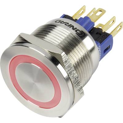 TRU COMPONENTS 1303040 GQ22S-11E/R/12V Tamper-proof pushbutton 250 V AC 3 A 1 x Off/(On) momentary Red   IP65 1 pc(s) 