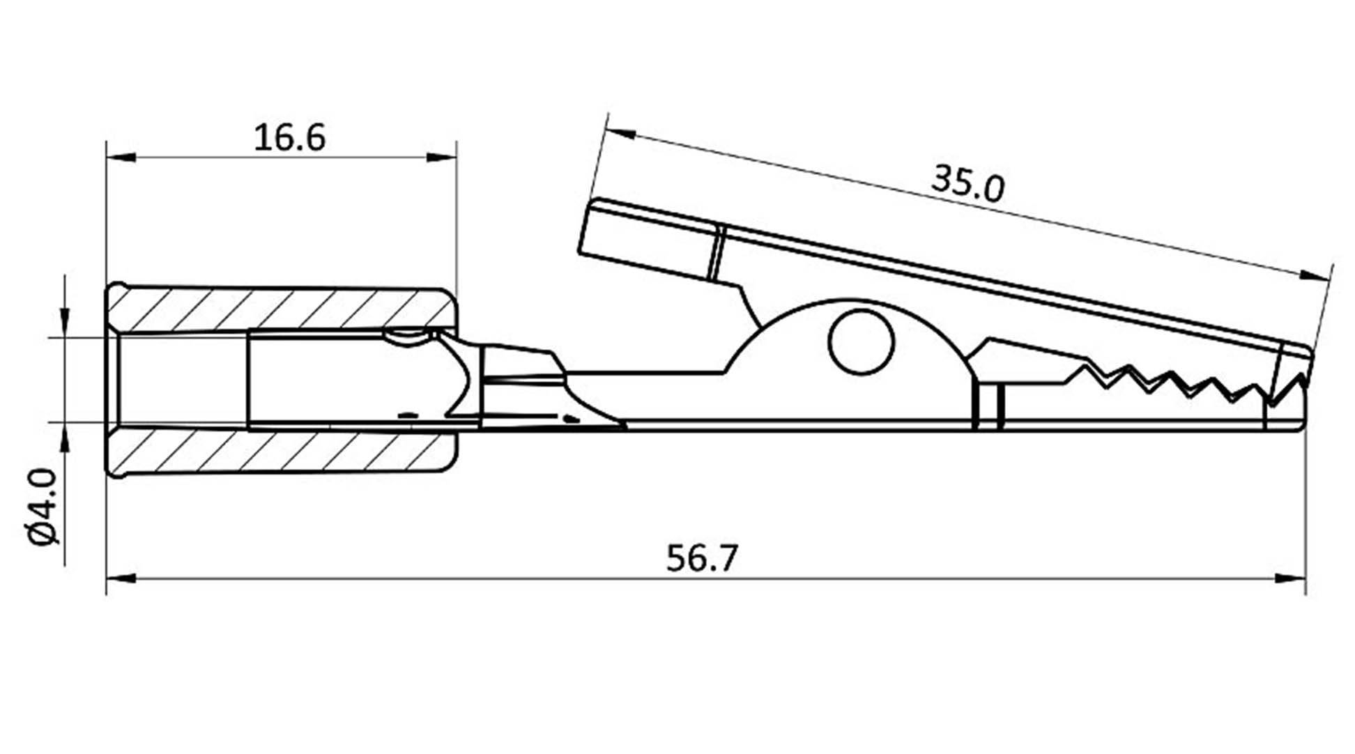 econ connect AK18RT Alligator clip Red Max. clamping range 4 mm Length
