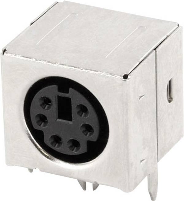 econ connect MDIOB6G Mini DIN connector Socket, horizontal mount Number of pins: 6 Black 1 pc(s)