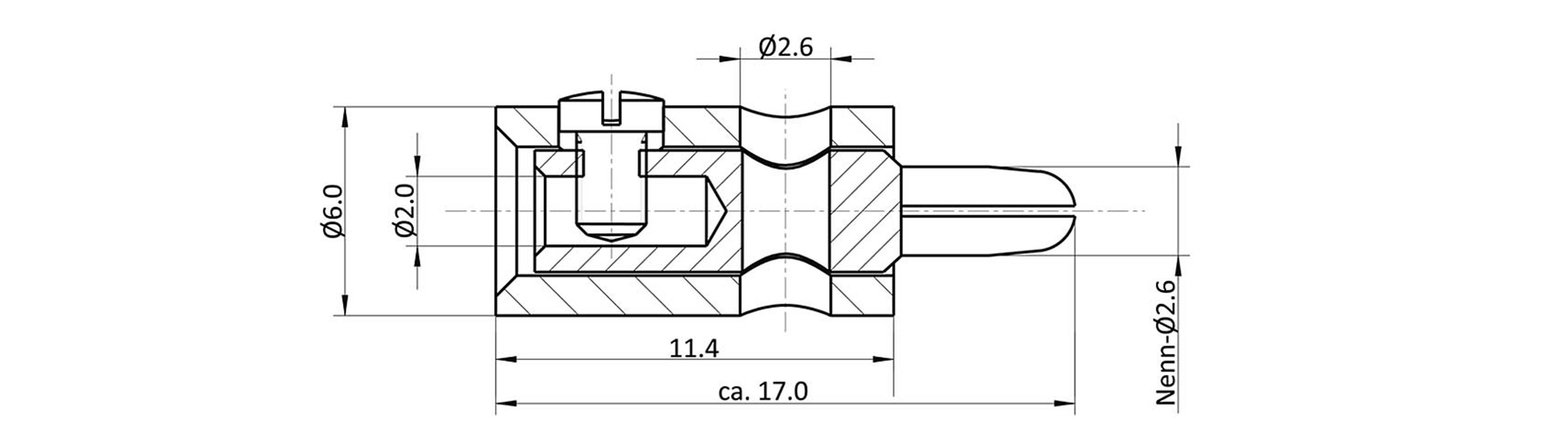 econ connect HOSGN Jack plug Plug, straight Pin diameter: 2.6 mm Green 1 pc(s)-1