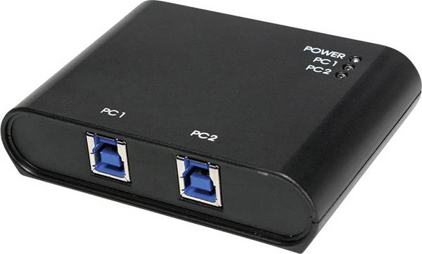 LogiLink UA0216 2 ports USB 3.2 1st Gen (USB 3.0) changeover switch Black