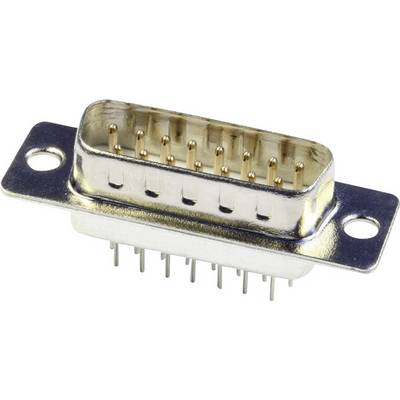 A silver D-sub plug with 15 pins, typically used for electronic connections.