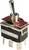 Toggle switch with metal handle in a single position; label shows 'ON' and 'OFF'; suitable for electrical applications at 15 Amperes.