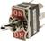 A toggle switch with 'ON' and 'OFF' labelling, indicating the current status. Silver lever in a central position, suitable for electronic devices.