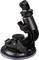 Black suction cup mount with articulated arms, used for attaching cameras to smooth surfaces.