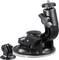 Black camera mount with suction cup and adjustable joint, suitable for attachment to smooth surfaces.