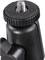 Black camera tripod head with a screw for mounting devices. Suitable for cameras, microphones or lighting accessories.