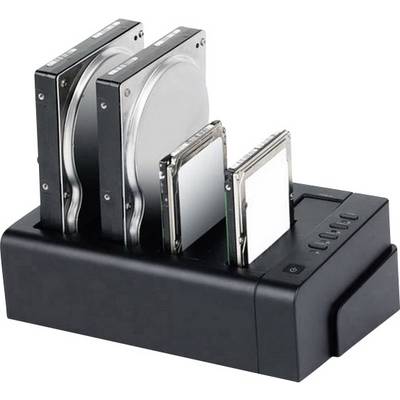Renkforce rf-docking-06 USB A (USB 3.2 1st gen), eSATA SATA 4 ports HDD docking station-0