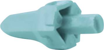 Close-up of turquoise plastic wall plugs.