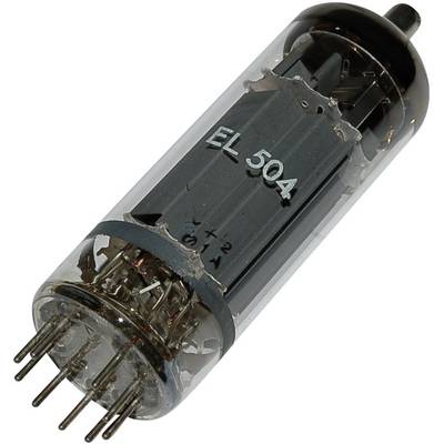 Electron tube EL 504, an electrically operated component with eight connection pins, visible in the glass housing.
