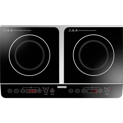 Image of Unold Doppel Elegance 58175 Twin induction hob with pot size recognition, 2 separate temperature knobs, Timer fuction