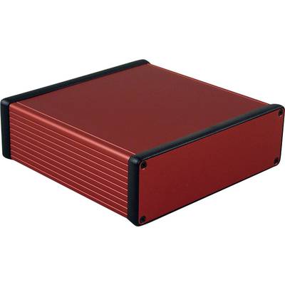 Red, rectangular metal casing with black corners.