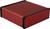 Red, rectangular metal casing with black corners.