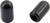 Two black, cylindrical plastic end caps for cable ends, lying side by side on a white background.