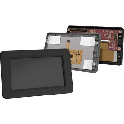 'Image of two opened electronic devices showing a black front panel and internal components with circuit boards.'