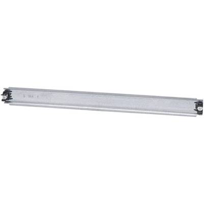 A silver steel ruler with black plastic ends, lying on a white surface, shows precise measuring scales.