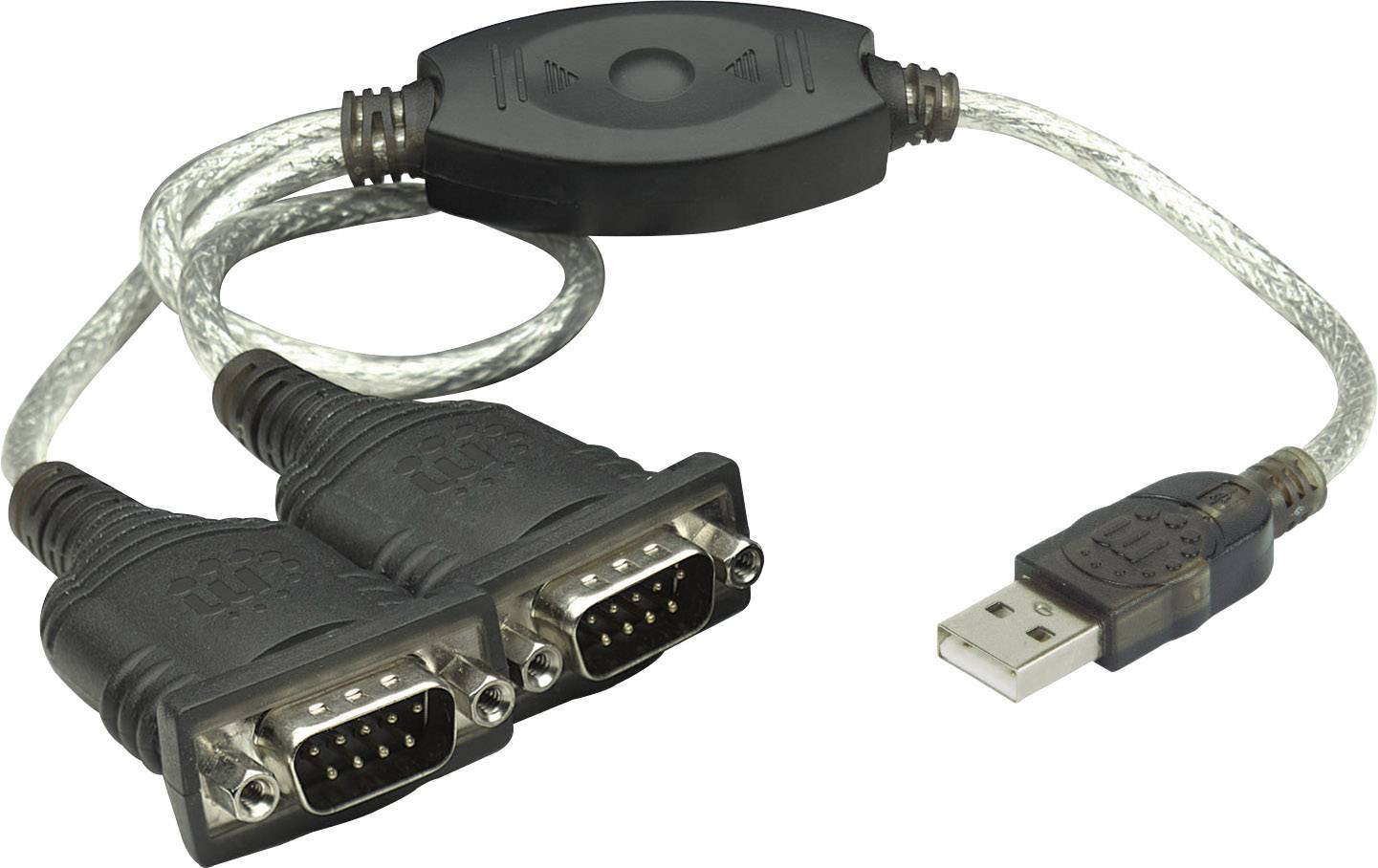 Manhattan Series, USB 1.1 Cable [2x D-SUB-plug 9-pin - 1x USB 2.0 connector A] 0.45 m Black, Silver