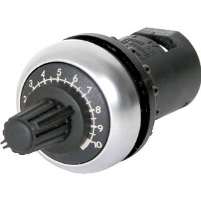 Rotary knob with a scale from 0 to 10, used for precise adjustment in devices, neutral background.