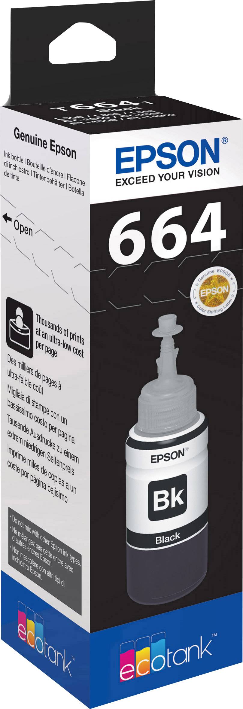 Epson C13T66414010 664 EcoTank Ink refill Original Epson Black 70 ml