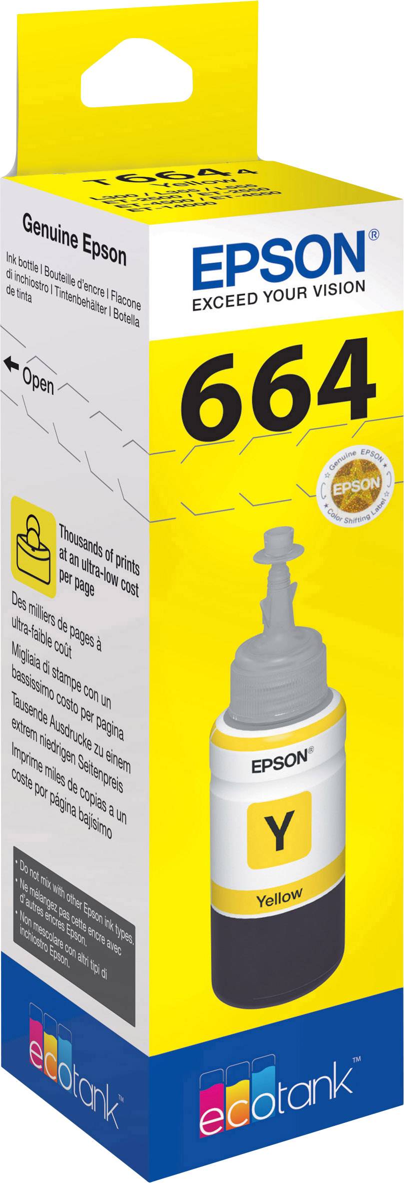 Epson C13T66444010 664 EcoTank Ink refill Original Epson Yellow 70 ml