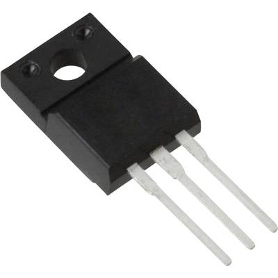 A TO-220 package, a standard housing for electronic components with three protruding metal pins for mounting and use.