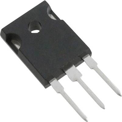 'A black electronic component with three silver terminals, like a transistor or similar semiconductor device.'