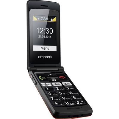Emporia FlipBasic Big button mobile phone Charging station, Panic button Red