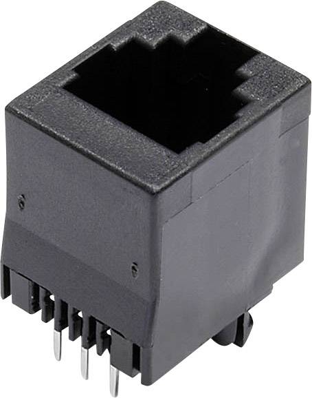 econ connect MJTN66A Modular mounted socket MJTN66A Socket, vertical vertical Pins: 6 Black 1 pc(s)