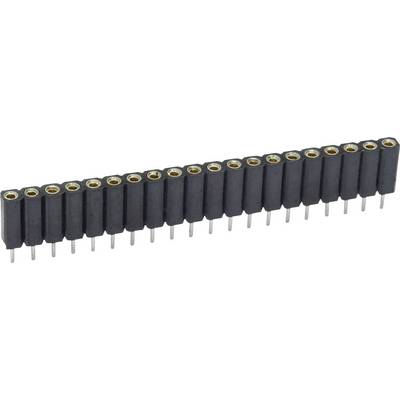 Single-row socket header with 20 pins, suitable for connecting electronic components on a circuit board.