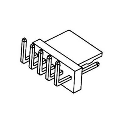 A simple diagram shows an electronic connector with multiple pins attached to a rectangular base.