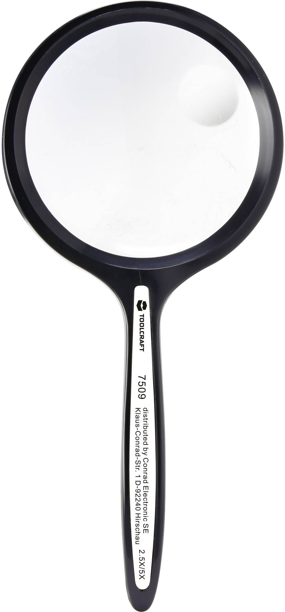 TOOLCRAFT 1311517 Handheld magnifier Magnification: 2.5 x, 5 x Lens size: (Ø) 50 mm