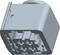 A grey, square electrical plug with multiple pins, suitable for electrical connections in vehicles.