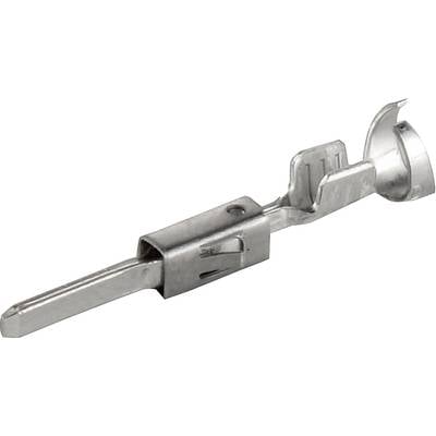 A single metallic plug connector with two wings and a mounting device, used for connecting cables in electrical equipment.