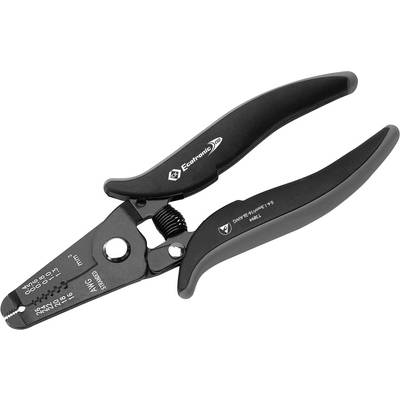 A black wire stripping pliers with the inscription 'Edsyn' and 'Stripax'. Suitable for stripping cables of varying thicknesses.