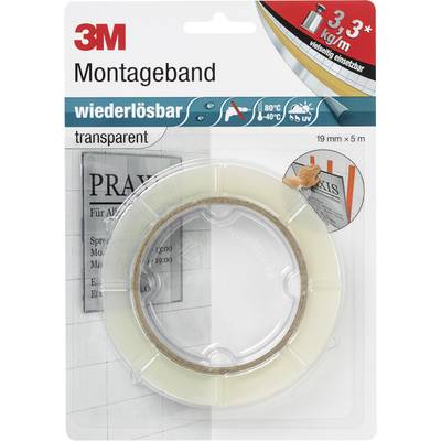 3M PX5011 8899195 Double sided adhesive tape  Transparent (L x W) 5 m x 19 mm 1 pc(s)