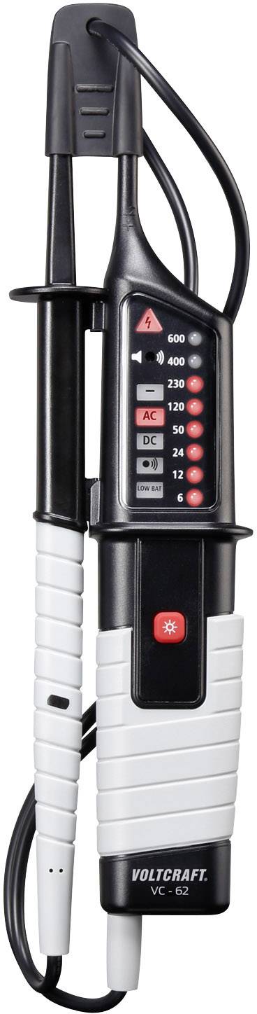 VOLTCRAFT VC 62 Two-pole voltage tester CAT III 600 V Acoustic, LCD, LED