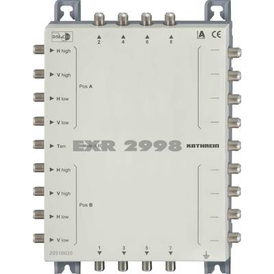 Kathrein EXR 2998 SAT cascade multiswitch Inputs (multiswitches): 9 (8 SAT/1 terrestrial) No. of participants: 8