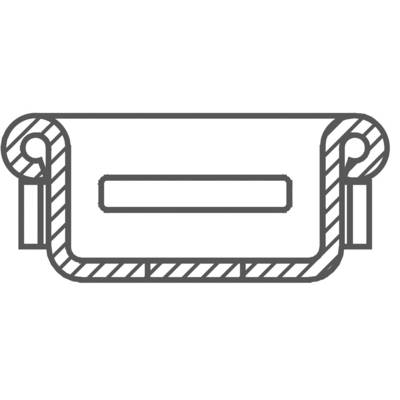 Black and white technical drawing of a cross-section through a shaft seal, showing structure and mode of operation.