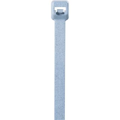 Blue plastic cable ties, vertically positioned, with a closure mechanism at the top. Used for bundling cables.
