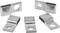Five metal fastening clips with a hole and embossed 'TCA' lettering, arranged on a white background.
