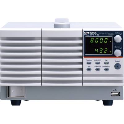 GW Instek PSW 800-4.32 Bench PSU (adjustable voltage) 0 – 800 V DC 0 – 4.32 A 1080 W No. of outputs 1 x