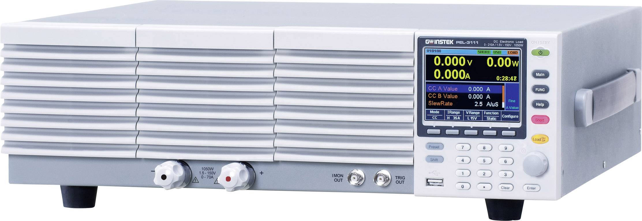 An electronic laboratory device with a display shows numbers and measurement values. It has buttons and connections on the front panel.