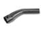 Black, curved plastic pipe, possibly part of a vacuum cleaner hose, against a white background.