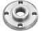 Metal disc with a central thread and four symmetrical holes, likely part of a mechanical connection system.