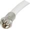 Coaxial cable with metal plug, suitable for connecting televisions and satellite receivers.