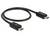 A black USB cable with USB-C connectors at both ends, against a white background.